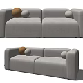 Modern double sofa multiplayer sofa 3d model