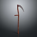 Traditional Sickle Farming Tool With Wooden Handle And Sharp Metal Blade