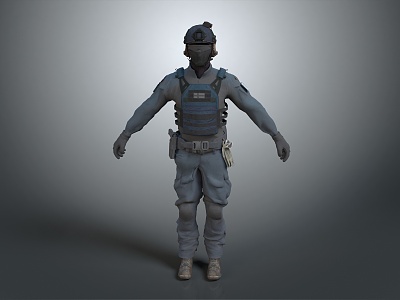 Modern Police Special Police Special Forces 3d model