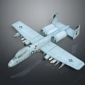 Detailed Military Aircraft Model Featuring Twin Engines Underwing Weapons And Star Insignia