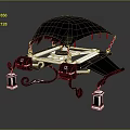 Unique Gothic Decorative Furniture With Black Canopy Dragon Shaped Legs And Hanging Lanterns