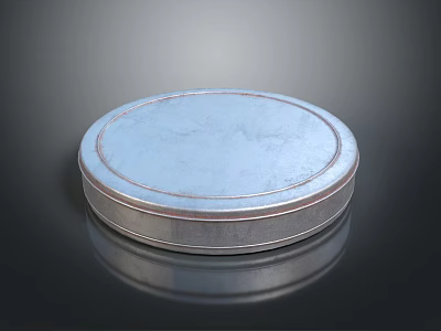 Round Metal Container Equipment With Shiny Surface And Reflective Base Structure 3d model