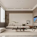 Modern Dining and Living Room Interior With Dark Cabinets Dining Table And Window Blinds