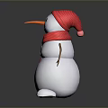 Plush Snowman Toy With Red Hat Red Scarf Smiling Face And Stick Arms