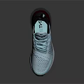 Nike Light Blue Mesh Running Shoes With Black Red Accents And Lace Up Design