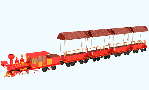 Modern Train Sightseeing Small Train 3d model