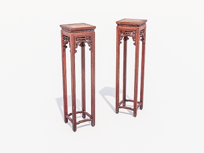 Chinese wooden flower stand 3d model