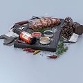 Modern Food Food Refreshment Casual Dinner Barbecue 3d model