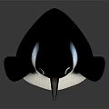 Cute Penguin With Black And White Feathers Standing On Gray Background 3d model