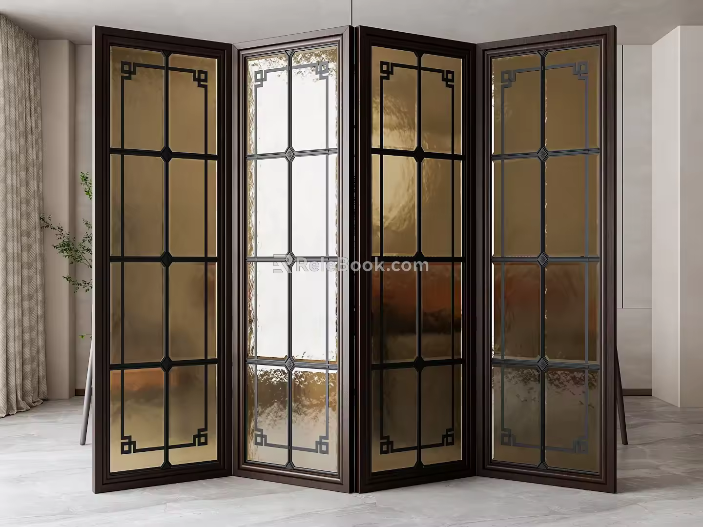 Glass screen partition 3d model