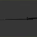 Traditional Samurai Sword With Black Handle Long Metal Blade And Scabbard