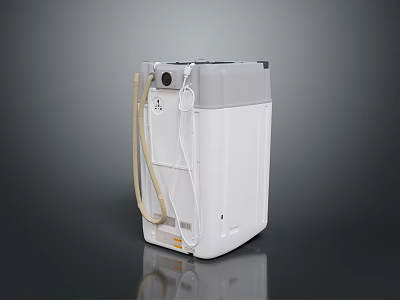 White Desktop Computer Case With Gray Top And Modern Compact Design Structure 3d model