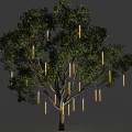 Slim Yellow Decorative Lights Hanging on Tree for Outdoor Garden Landscape Decoration