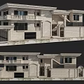 Modern Detached Villa Exterior Design With Stone Facade Balconies And Gate