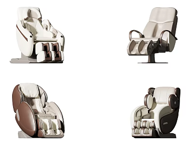 Premium Massage Chair Collection Featuring Various Styles Ergonomic Design And Comfortable Leather Upholstery 3d model