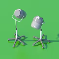 Two Floor Standing Grey Daily Necessities With Wheel Bases For Home Daily Use