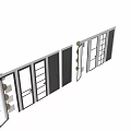 Modern Swing Door Designs With Glass Panels And Metal Frames For Home Interior