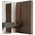 Modern Bathroom Washbasin Vanity Design With Concrete Countertop Wooden Cabinets And Large Mirror