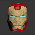Advanced Iron Man Weapon Helmet With Red And Gold Design And Blue Luminous Eyes