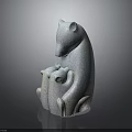 Mother and Baby Bear Hugging Sculpture Artistic Decorative Piece With Textured Surface