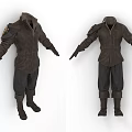 Vintage Style Leather Clothing Two Sets With Long Sleeve Tops Pants And Boots