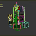 Modern Public Office Space With Open Workstations Green Storage Units And Ergonomic Furniture Setup