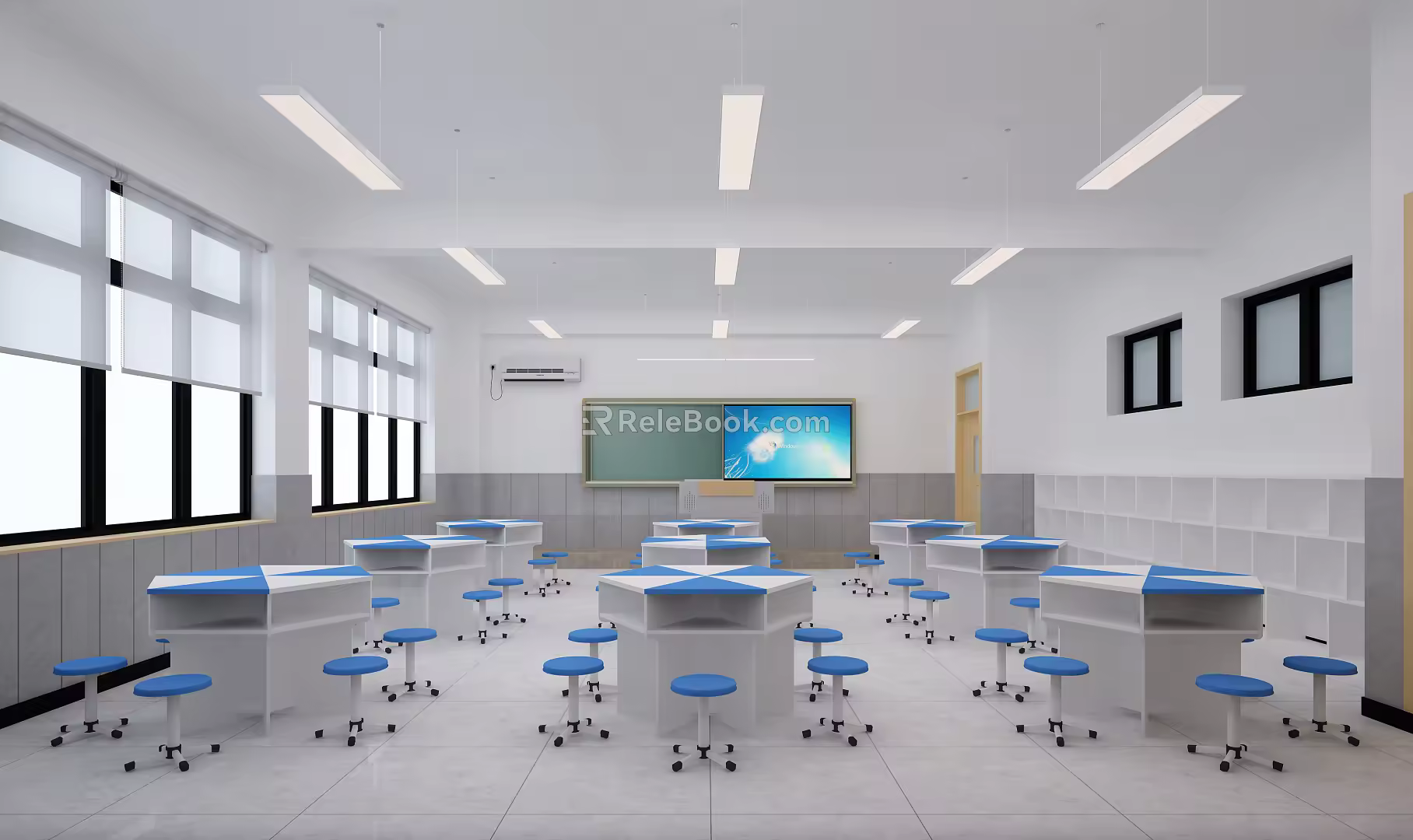 Modern Classroom Science and Technology Activity Classroom 3d model