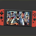Animal Characters Wearing Gas Masks Displayed On Red Gaming Console Screen