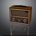 Vintage Electronic Radio With Wooden Case Brass Accents And Control Knobs