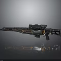 Futuristic Advanced Rifle With Telescopic Sight Intricate Metallic Design And Reflective Surface