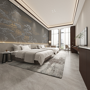 New Chinese Standard Room 3d model