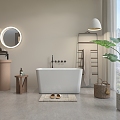 Toilet Bathroom Cabinet Bathtub Shower Washing Machine Scene Tap Shower 3d model