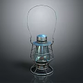 Vintage Candle Lantern With Metal Frame Glass Shade And Handle For Home Decor