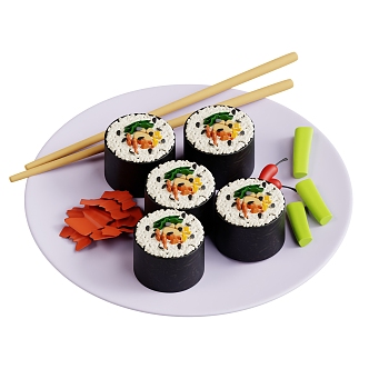 Modern Sushi Cartoon Sushi Food Cartoon Food 3d model