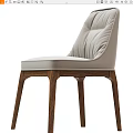 Modern Dining Chairs With Wooden Frame And Upholstered Light Colored Seats
