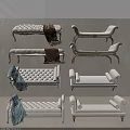 Elegant Tufted Sofa Bench With Soft Upholstery Decorative Throw Blanket And Carved Legs