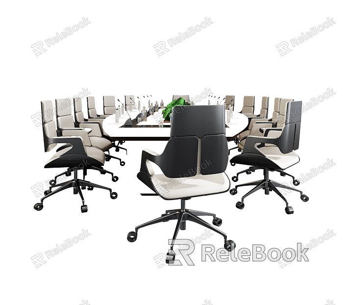 Modern Conference Table and Chair Conference Table and Chair Combination model