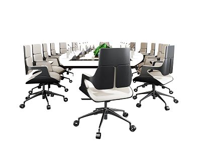 Modern Conference Table and Chair Conference Table and Chair Combination model