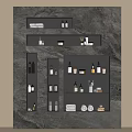 Bathroom Wall Shelves Organizing Laundry and Daily Essentials With Bottles Jars Towels and Brushes