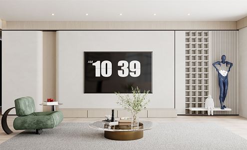 Modern TV background wall 3d model