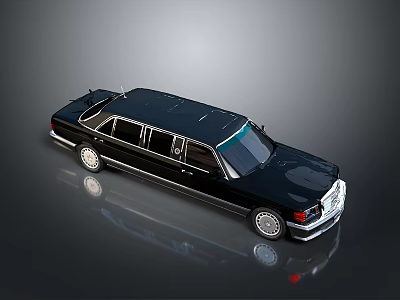 Black Luxury Stretch Limousine with Sleek Body Tinted Windows and Polished Wheels 3d model