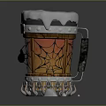 Decorative Barrel Shaped Equipment With Snow On Top Spider Web Orange Glass And Spiked Base
