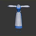 Blue And White Apron Style Dress With Vest Top And Long Skirt Design
