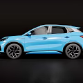Blue Modern SUV With Sleek Body Design And Black Alloy Wheels