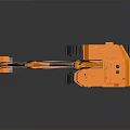 Orange Excavator With Tracks Bucket Cab And Construction Vehicle Design