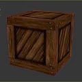 Vintage Wooden Box With Woven Texture Metal Rivets And Cubic Shape Design
