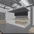 Wenhua Book Store Modern Interior With Wooden Counter And Display Shelves