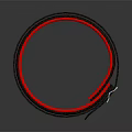 Fashionable Black Wristband With Red Inner Lining Red Stitching And Metal Buckle