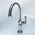 Chrome Kitchen Faucet with Curved Spout and Single Handle Classic Design for Modern Sinks