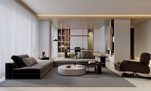 modern living room 3d model